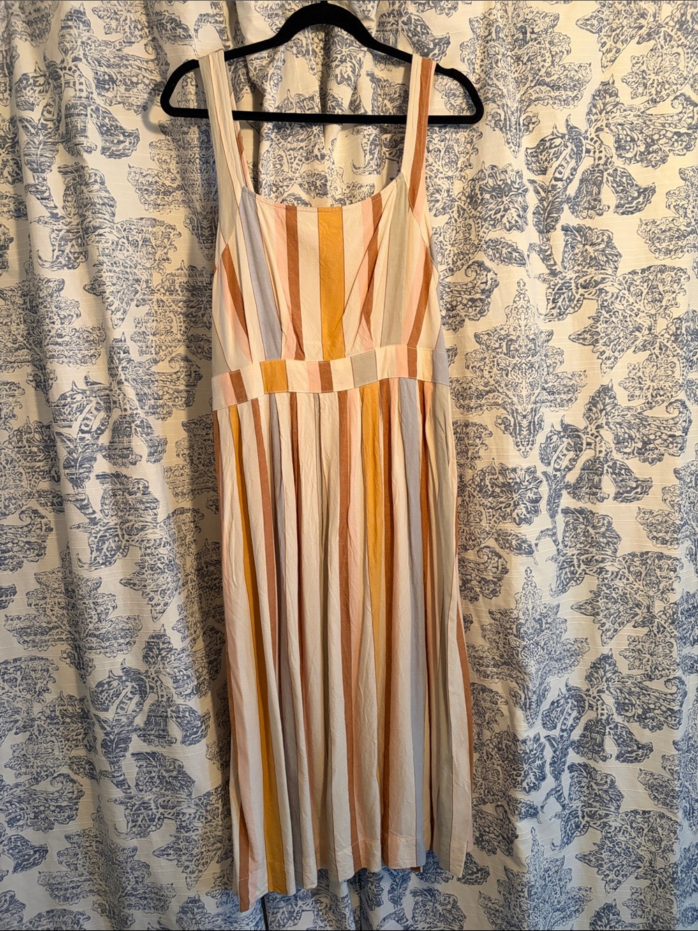 a.n.a Striped Sleeveless Midi Dress